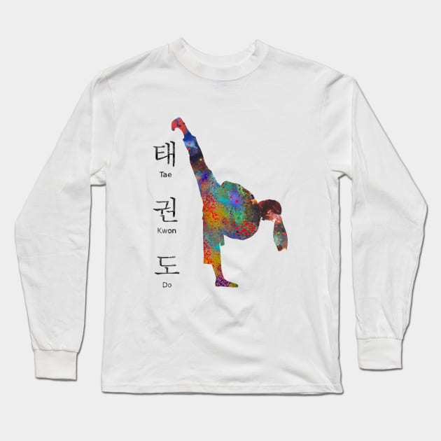 Taekwondo Long Sleeve T-Shirt by RosaliArt